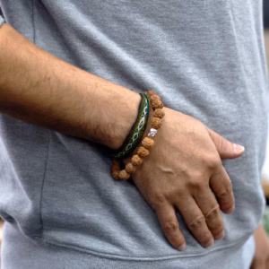 Mala Rudraksha Bracelet Bouddha - Naturel