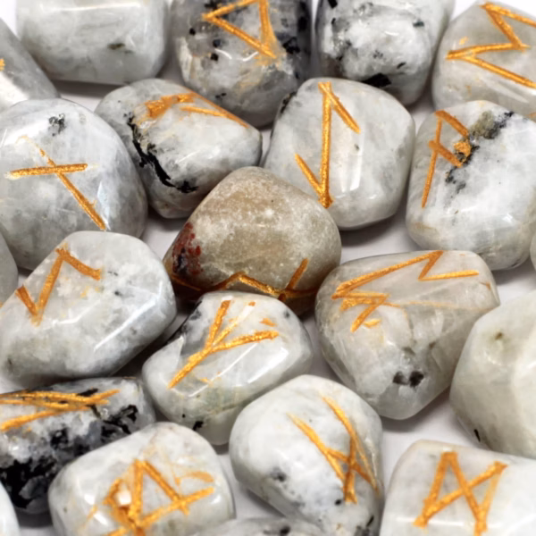 Runesett I Veske - Rainbow Moonstone - Bilde 2