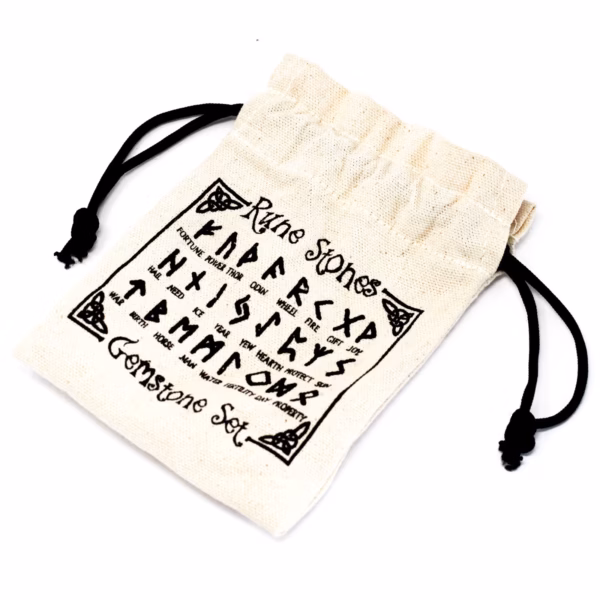 Runes Stone Set in Pouch - Tree Agate - Image 3