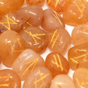 Pierres Runiques & Sachet - Aventurine Jaune