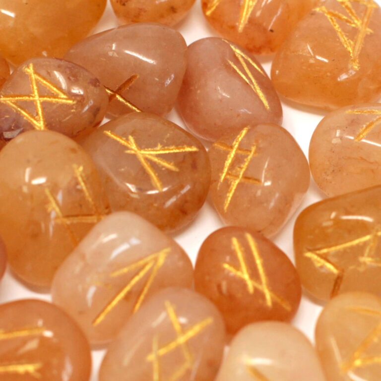 Runes-Stone-Set-in-Pouch-Yellow-Aventurine