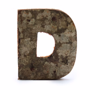 Rustikk Bokstav i Bark - "D" - 7 cm