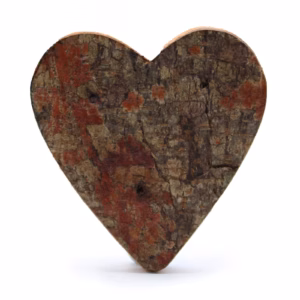 Rustikk Bokstav i Bark - "Hjerteform" - 7 cm