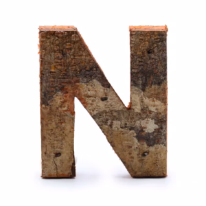 Rustikk Bokstav i Bark - "N" - 7 cm