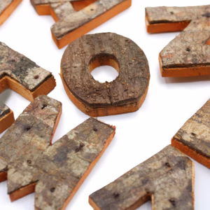 Rustikk Bokstav i Bark - "S" - 7 cm