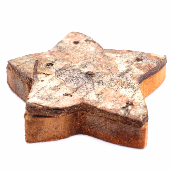 Rustikk Bokstav I Bark - &Quot;Stjerneform&Quot; - 7 Cm