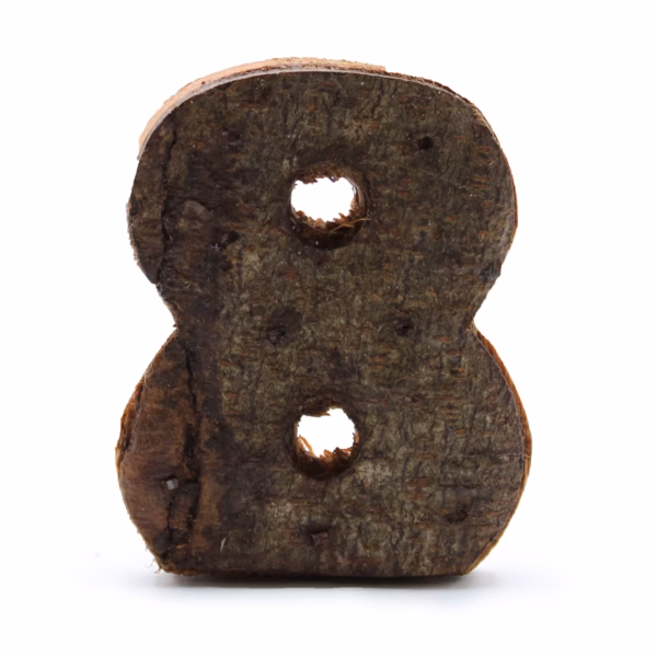Rustikt Nummer I Bark - &Quot;8&Quot; - 7 Cm