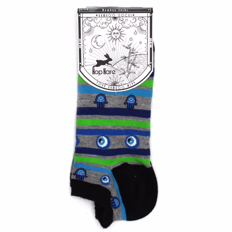 SM-Hop-Hare-Bamboo-Socks-Low-36-40-Evil-Eye-Hamsa