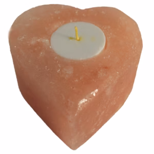 Bougeoirs en cristal de Sel de l’Himalaya - Coeur Moyen