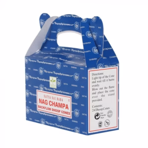 Satya Backflow Dhoop Røkelseskjegler - Nag Champa (24 Stk)