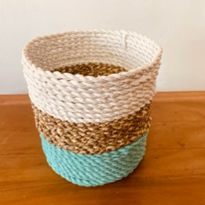 Mandenset - Zeegras - Groen / Naturel / Wit