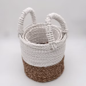 Seagrass Basket Set - Natural White