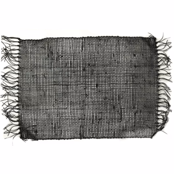 Set De Table Naturel À Franges En Jonc De Mer - Noir