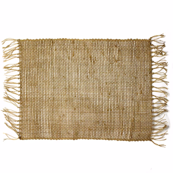 Mantel Individual Natural Con Flecos De Pasto Marino - Natural