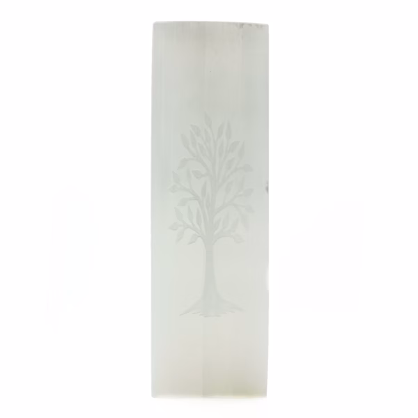 Selenitt blokklampe 25 cm - Livets Tre