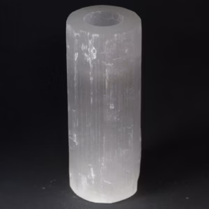 Sylinder Lysestake I Selenitt - 20 cm
