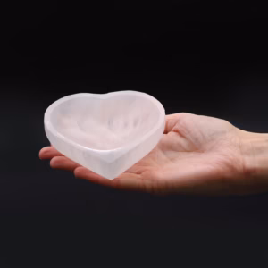 Skål med Selenitt Hjerte - 10cm