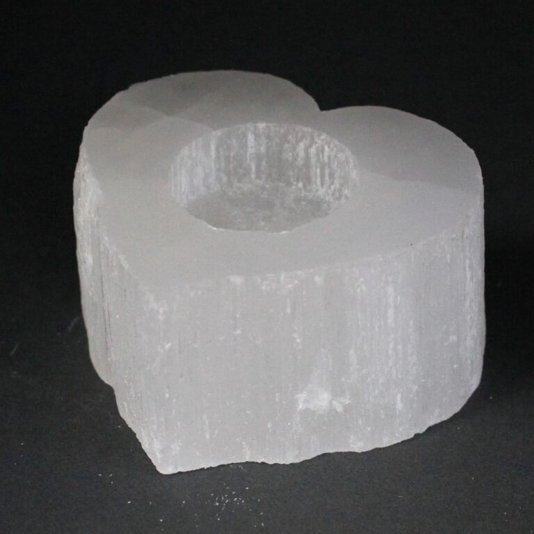 Selenite-Heart-Candle-Holder