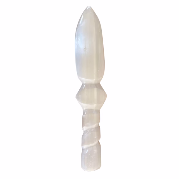 Cuchillo Ritual Selenita Lrg - Espiral (25Cm) - Imagen 2