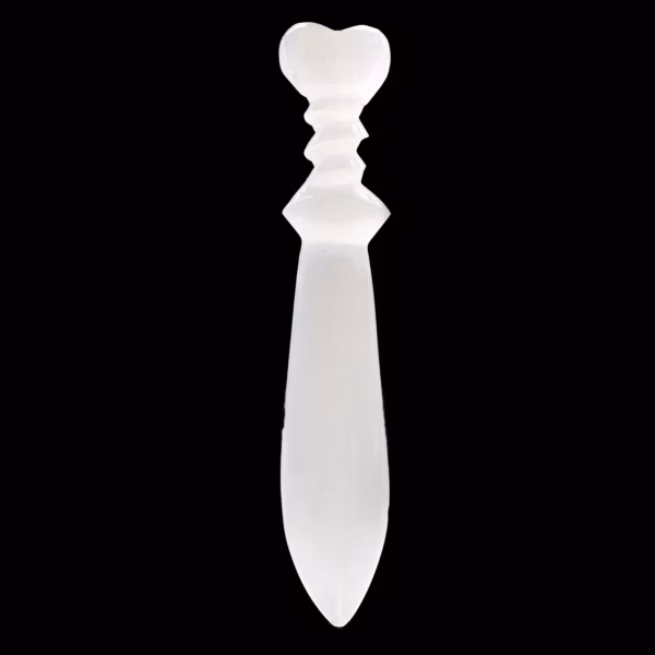 Cuchillo Ritual Selenita Lrg - Espiral (25Cm) - Imagen 4