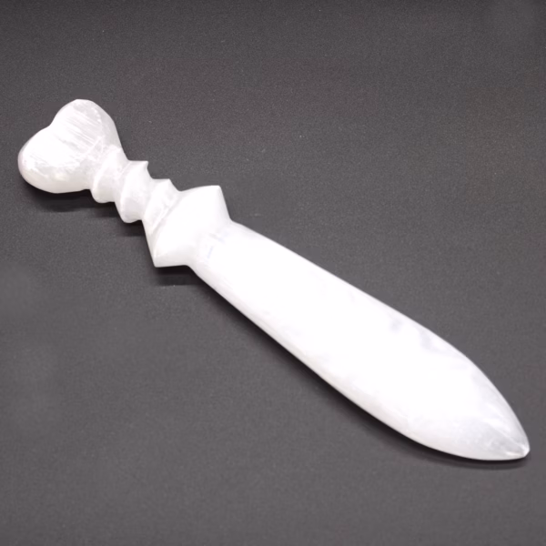 Cuchillo Ritual Selenita Lrg - Espiral (25Cm) - Imagen 7