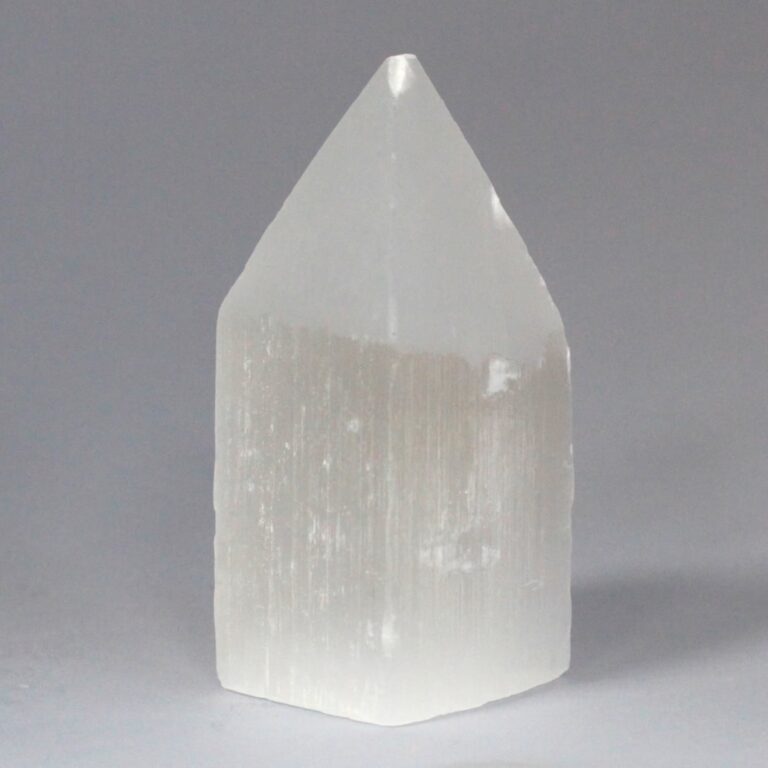 Selenite-Pencil-Point-Tower-10-cm