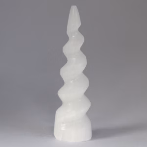 Selenitt spiral Enhjørninghorn Tårn - 15 cm