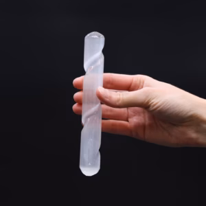 Selenitt Spiralstav - 16cm (rund I Begge Ender)