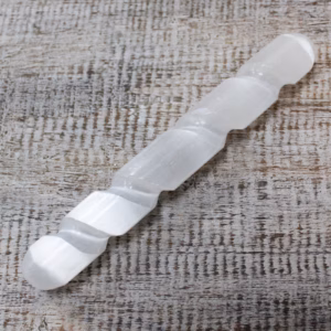 Selenitt Spiralstav - 16 cm (Rund I Begge Ender)