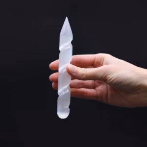 Selenite Spiral Wands - 16cm - Point One Ends