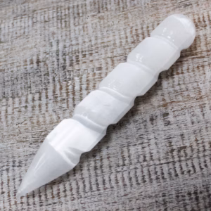 Selenitt Spiralstav - 16 cm (Point One Ends)