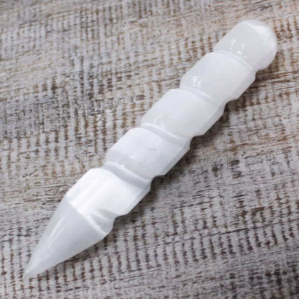 Selenitt Spiralstav - 16 Cm (Point One Ends)