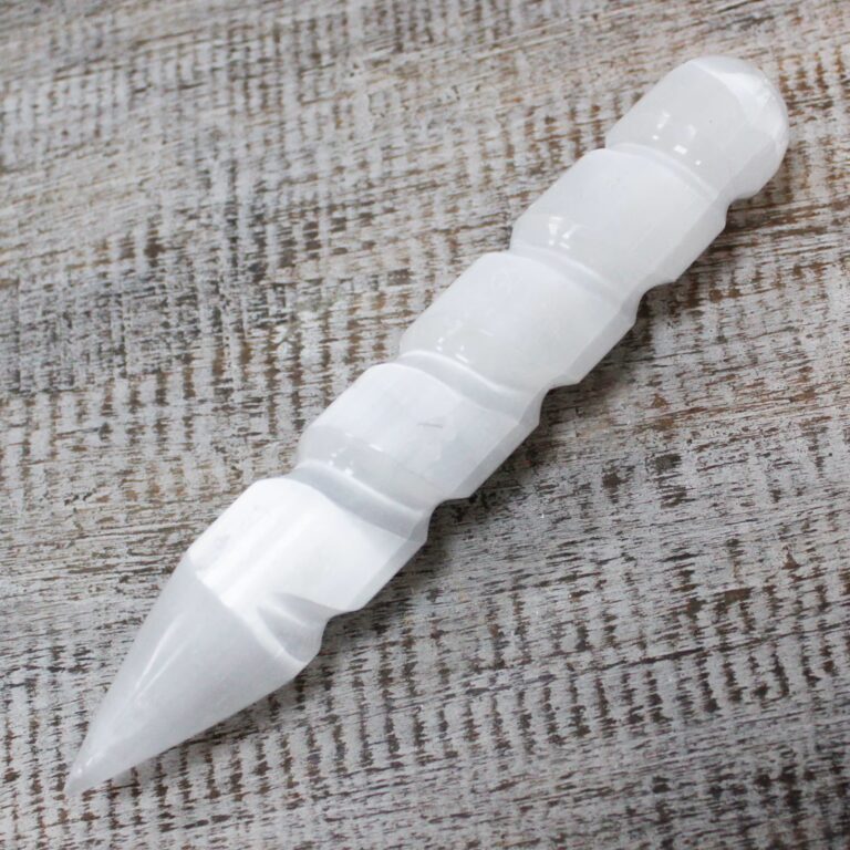 Selenite-Spiral-Wands-16-cm-Point-One-Ends