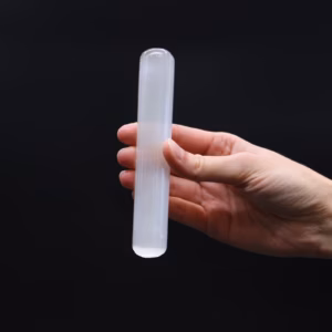 Selenit Zauberstab - 16cm - Runde Beide Seiten