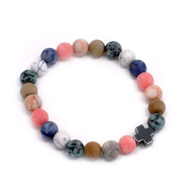 Set of 2 Gemstones Friendship Bracelets - Harmony - Rainbow Gemstones - Image 2