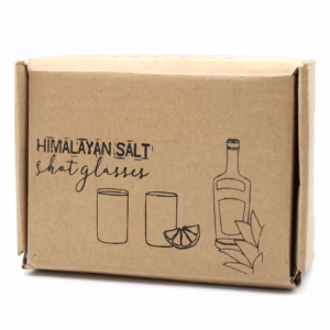 Set van 2 Himalaya Zout Shotglazen & Houten Serveerblad