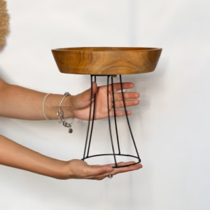 Set van 3 Verhoogde Teakhouten Schalen
