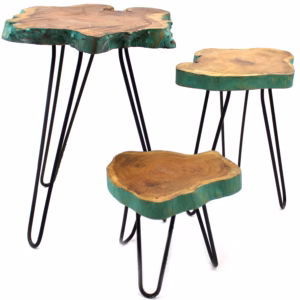 Sett med 3 Gamell Wood Plant Stands - Greenwash