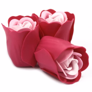 Ask med 3 Tvålblommor - Rosa Rosor