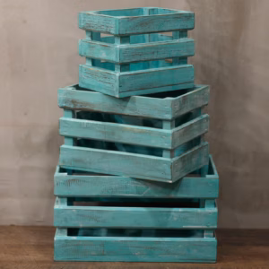 3er Holzbox Set - Grün