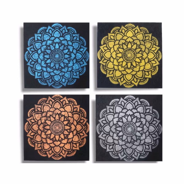 Set Of 4 Mandala Brocade Detail 30X30Cm