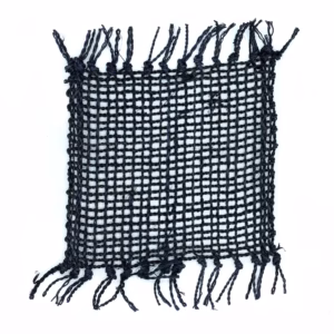 Dessous de Verre Naturel à Franges en Jonc de Mer - Noir