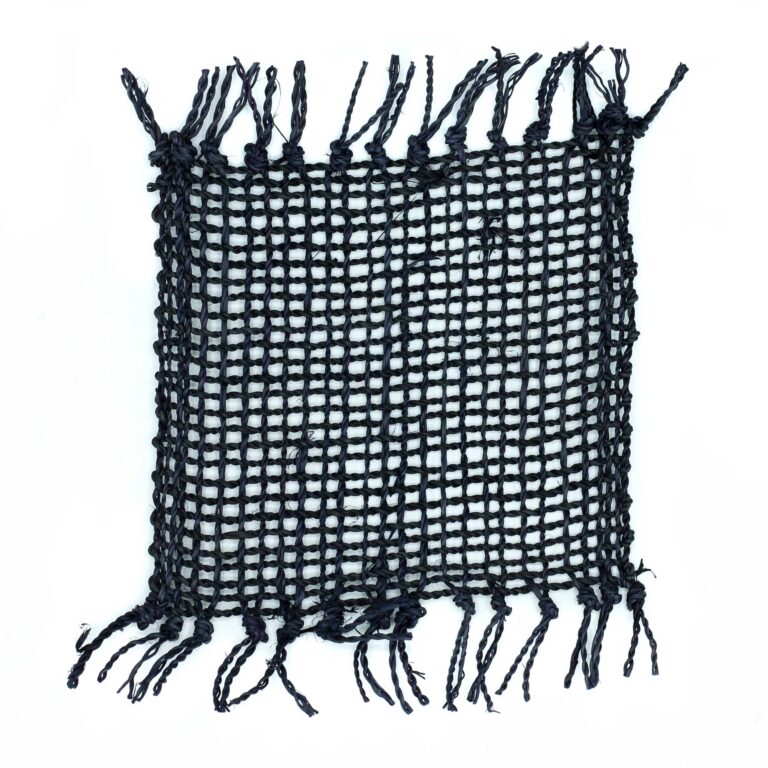Set-of-4-Seagrass-Fringe-Natural-Coaster-Black