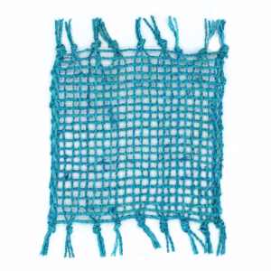 Dessous de Verre Naturel à Franges en Jonc de Mer - Turquoise