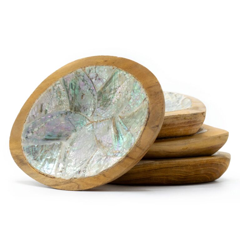 Set-of-4-Teak-Mini-Bowls-with-Shell-Decor-assorted