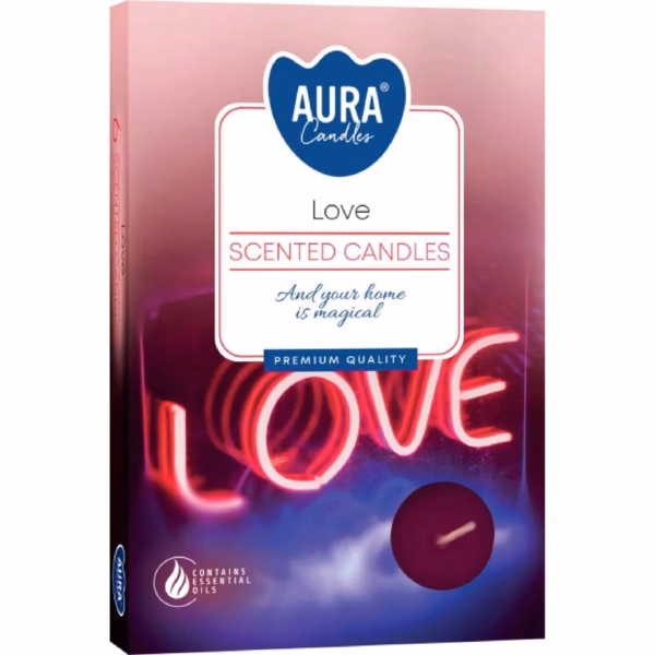 Set De 6 Velas De Té Perfumadas - Amor - Imagen 2