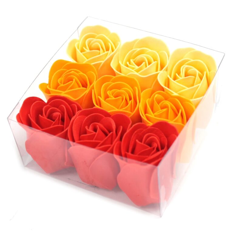 Set-of-9-Soap-Flower-Box-Peach-Roses