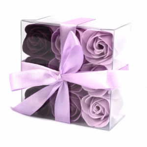 Boîtes de 9 Roses de Savon - Lavande