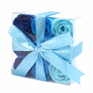 Boîtes de 9 Roses de Savon - Bleue