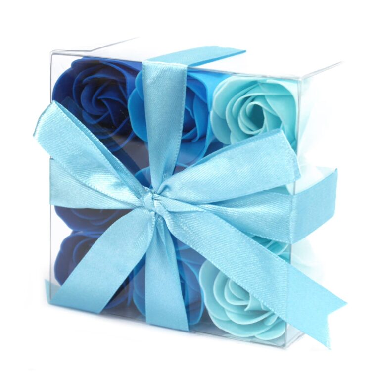Set-of-9-Soap-Flowers-Blue-Wedding-Roses